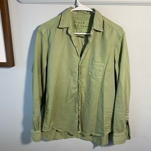 Frank & Eileen Green Distressed Button Down Top- Size M